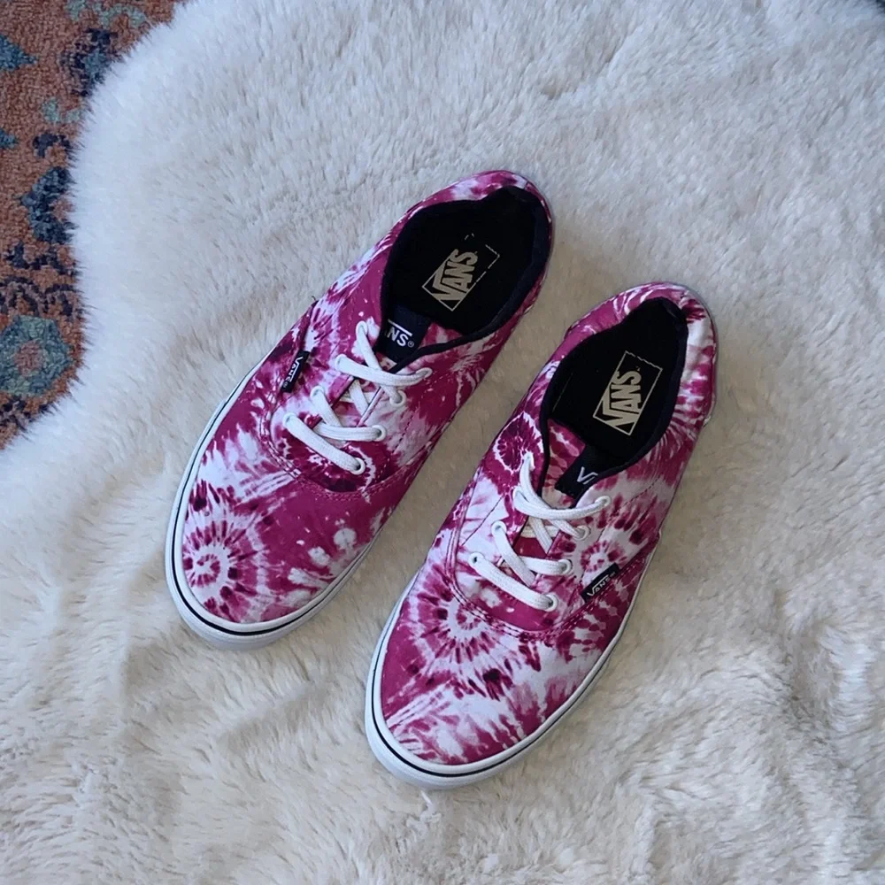 Blokecore Vans sneaker old skool lace up tie dye shoe magenta pink white youth 6